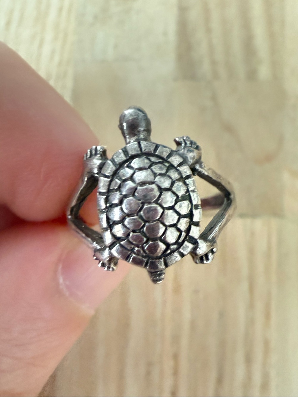 925 Sterling silver turtle ring size 6.5 - Picture 1 of 7